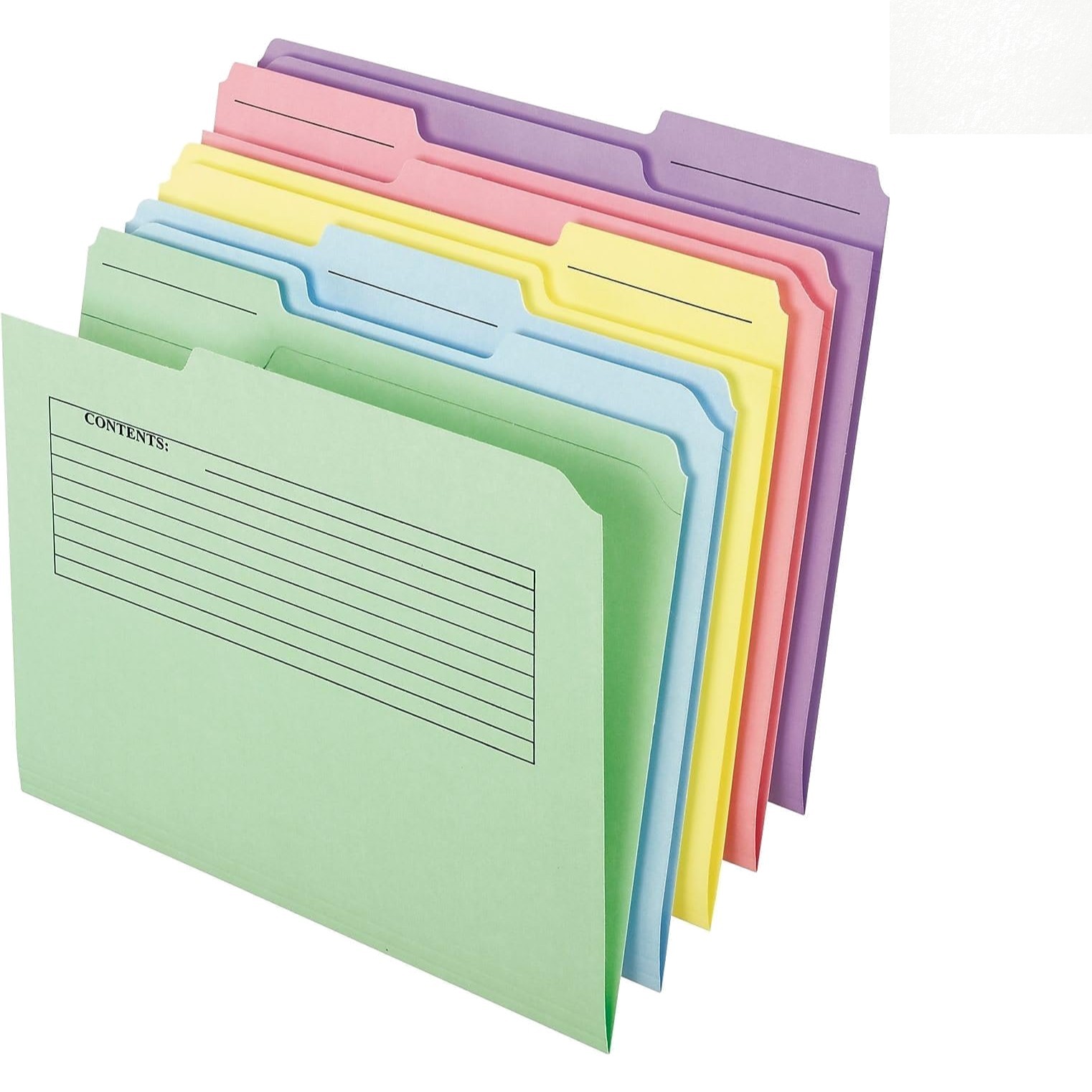 Durable 1/3 Cut Top Tab File Folders - 30 Assorted Color Set for File Management