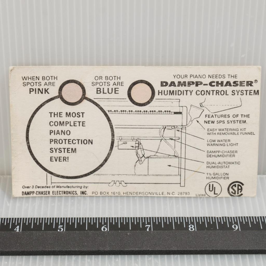 Dampp Chaser Humidity Control System Card for Pianos