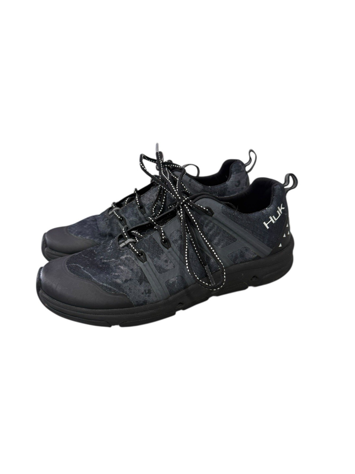 Huk Men's Outrigger Fishing Tennis Shoes With Drains Black Gray Grey Size 8