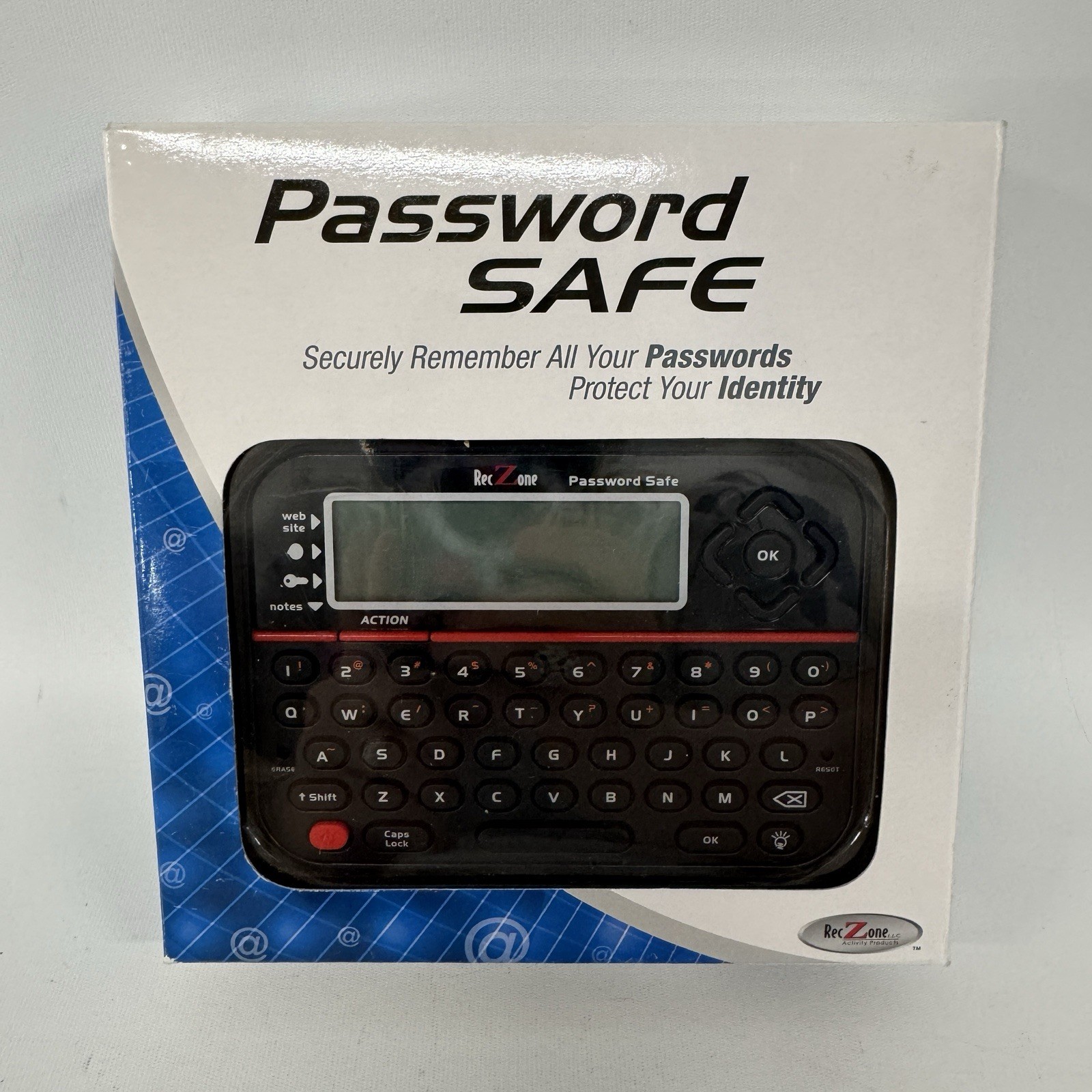 RecZone Password Safe Model 595 Secure Vault Password Organizer Remember NEW NIB