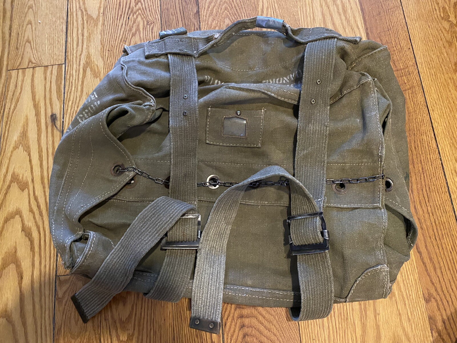 Italian Military Rucksack Pack, Vintage, LARGE, Heavy Canvas, Used