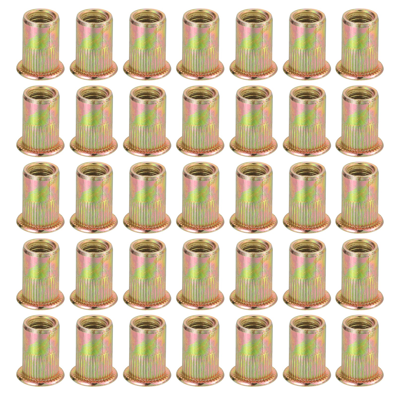 60Pcs M8 x 18mm Rivet Nut Carbon Steel Rivet Nut Tool Hardware Nuts Zinc-Plate