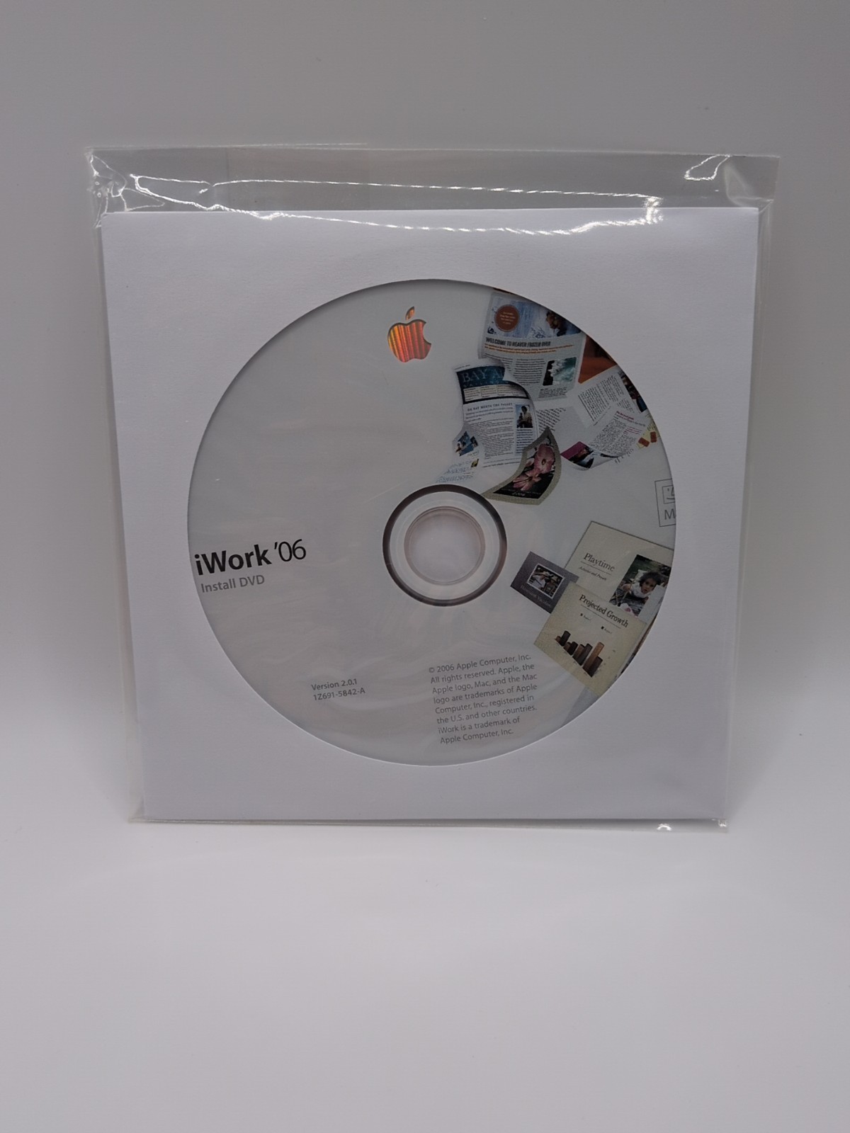 iWORK '06 SOFTWARE APPLE PER MAC VERSION 2.0.1 1Z691-5842-A INSTALL DVD