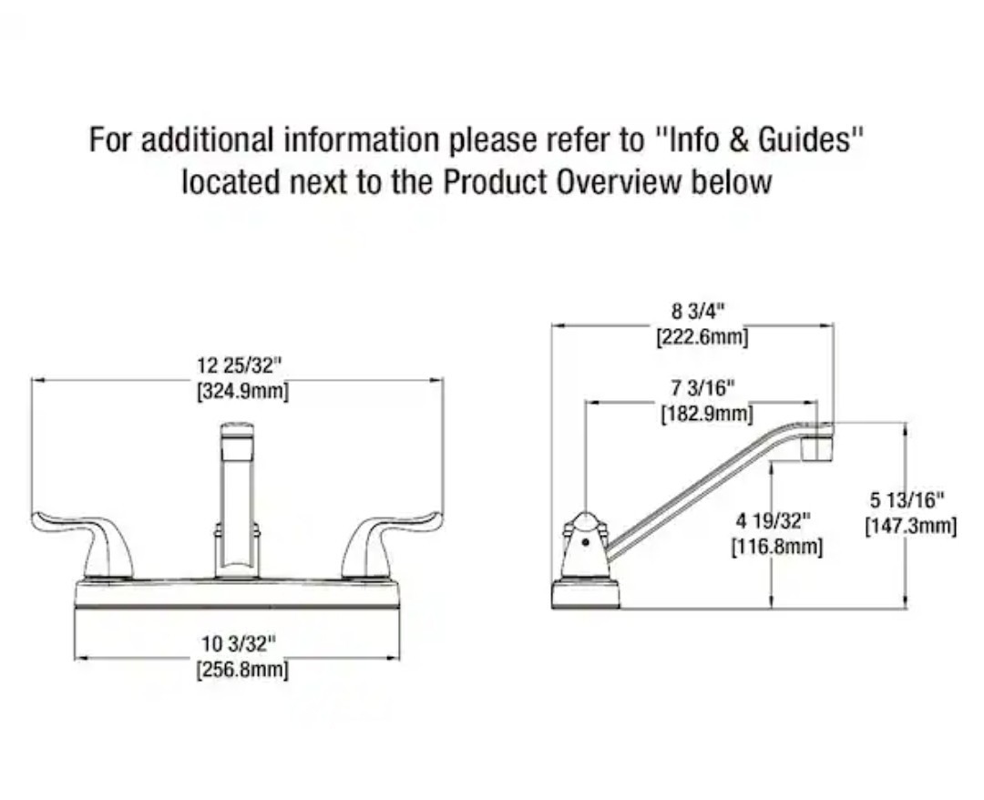 Glacier Bay Constructor Double Handle Standard Kitchen Faucet in Chrome