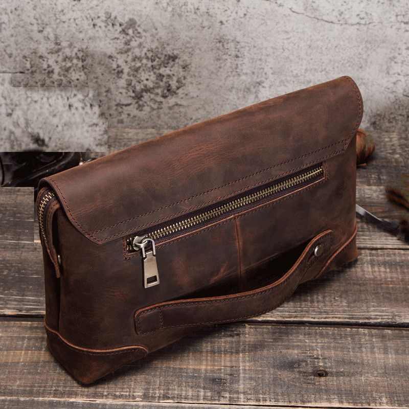 Men's Leather Clutch Bag Wallet Cellphone 12 Card Holder Organizer Gifts