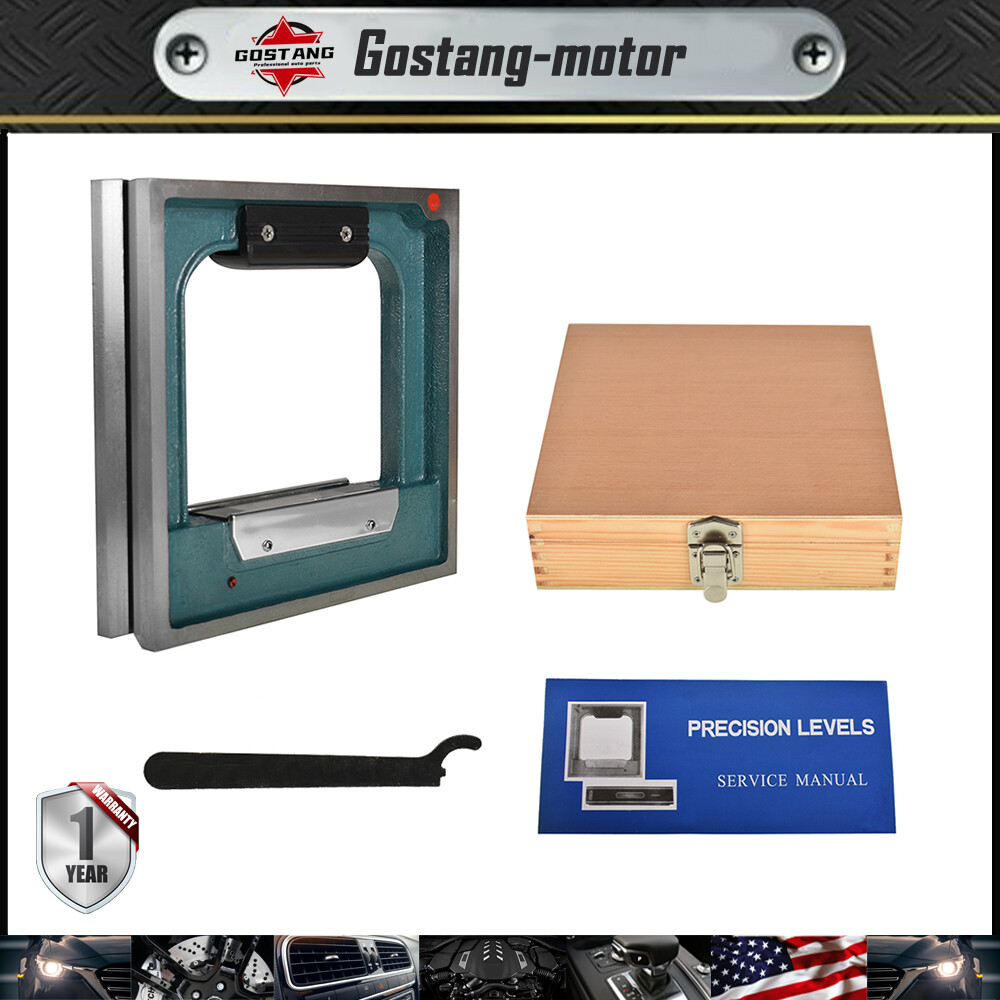 8" X 1-9/16" X 8" High Precision Frame Spirit Level Graduation .0002"