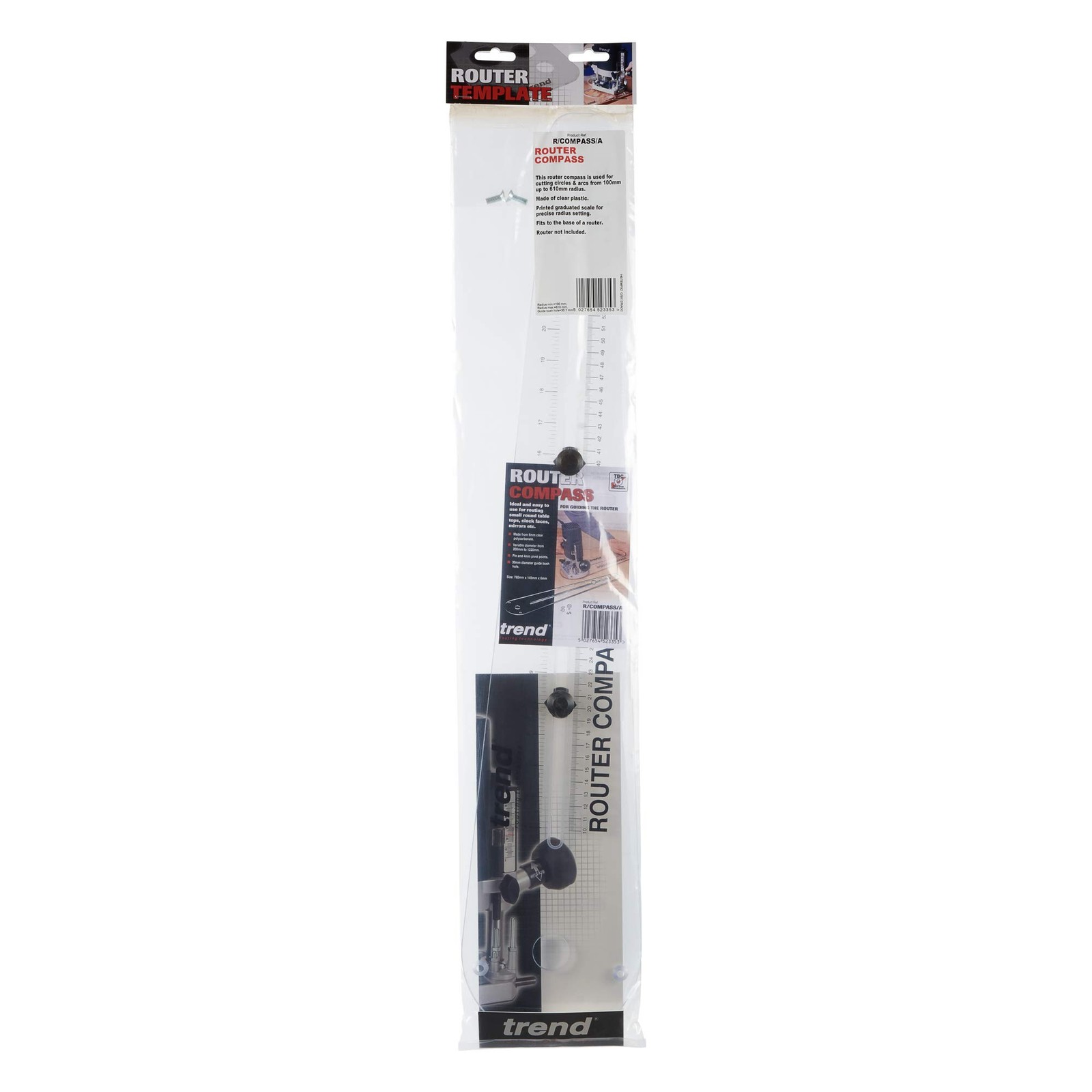 Trend Router Compass for Precise Circle & Arc Cutting, R/COMPASS/A