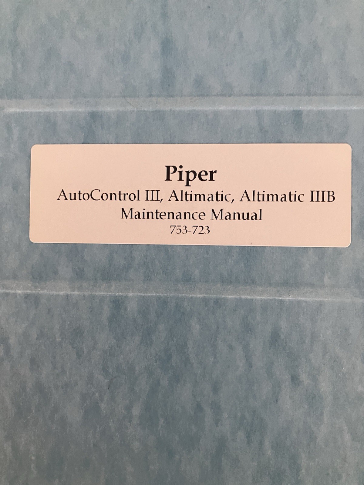 AutoContol III, Altimatic-IIIB Maintenance Manual 752-723, Piper.