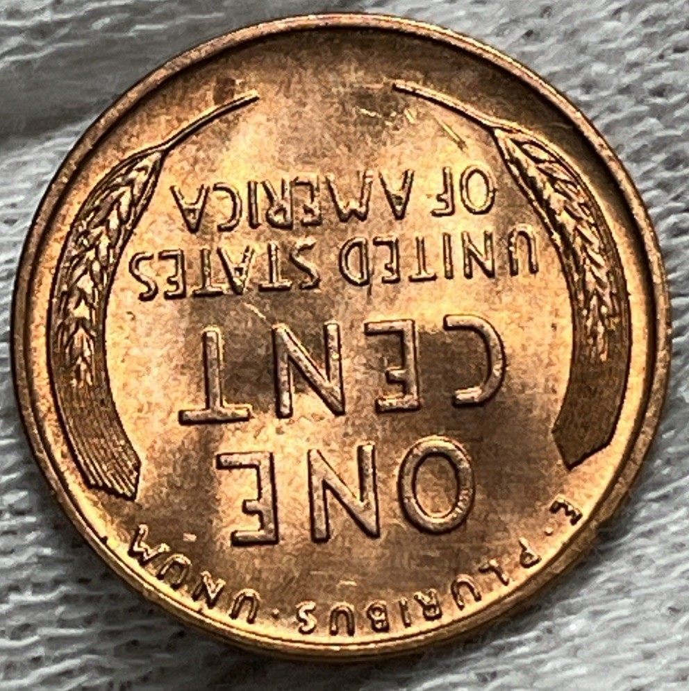 1946S Lincoln Wheat Penny Errors Large Die Clash Reverse Uncirculated #3