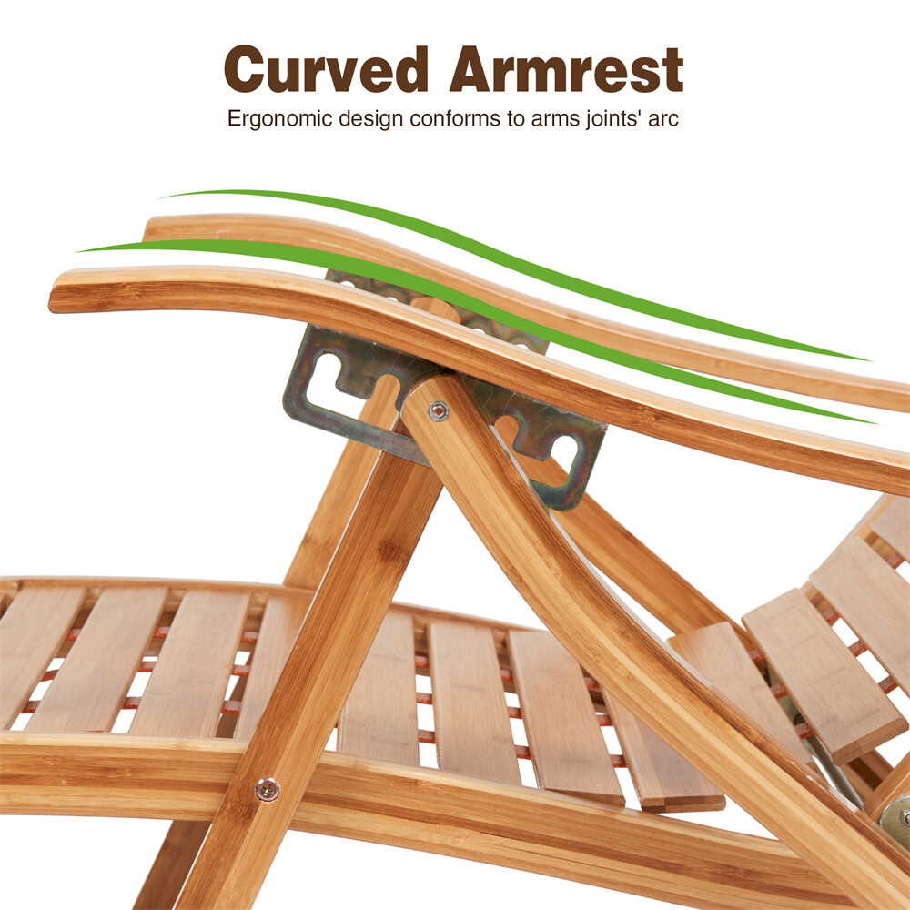 Heavy Duty Folding Rocking Chair Bamboo Living Room Indoor Outdoor Furniture US