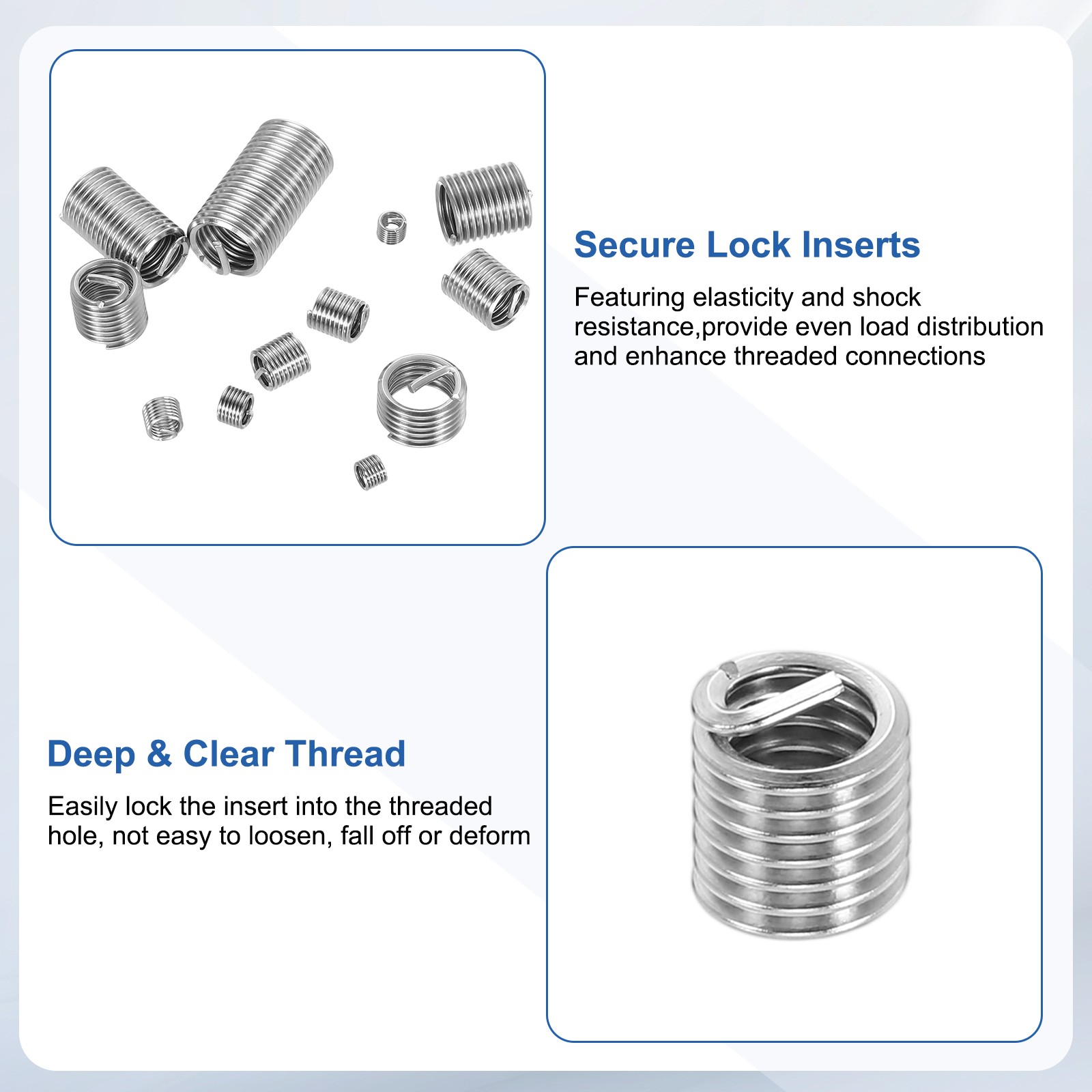 20pcs Wire Thread Inserts 1/4-20 UNC 2D 12.8mm Helical Threaded Sleeve