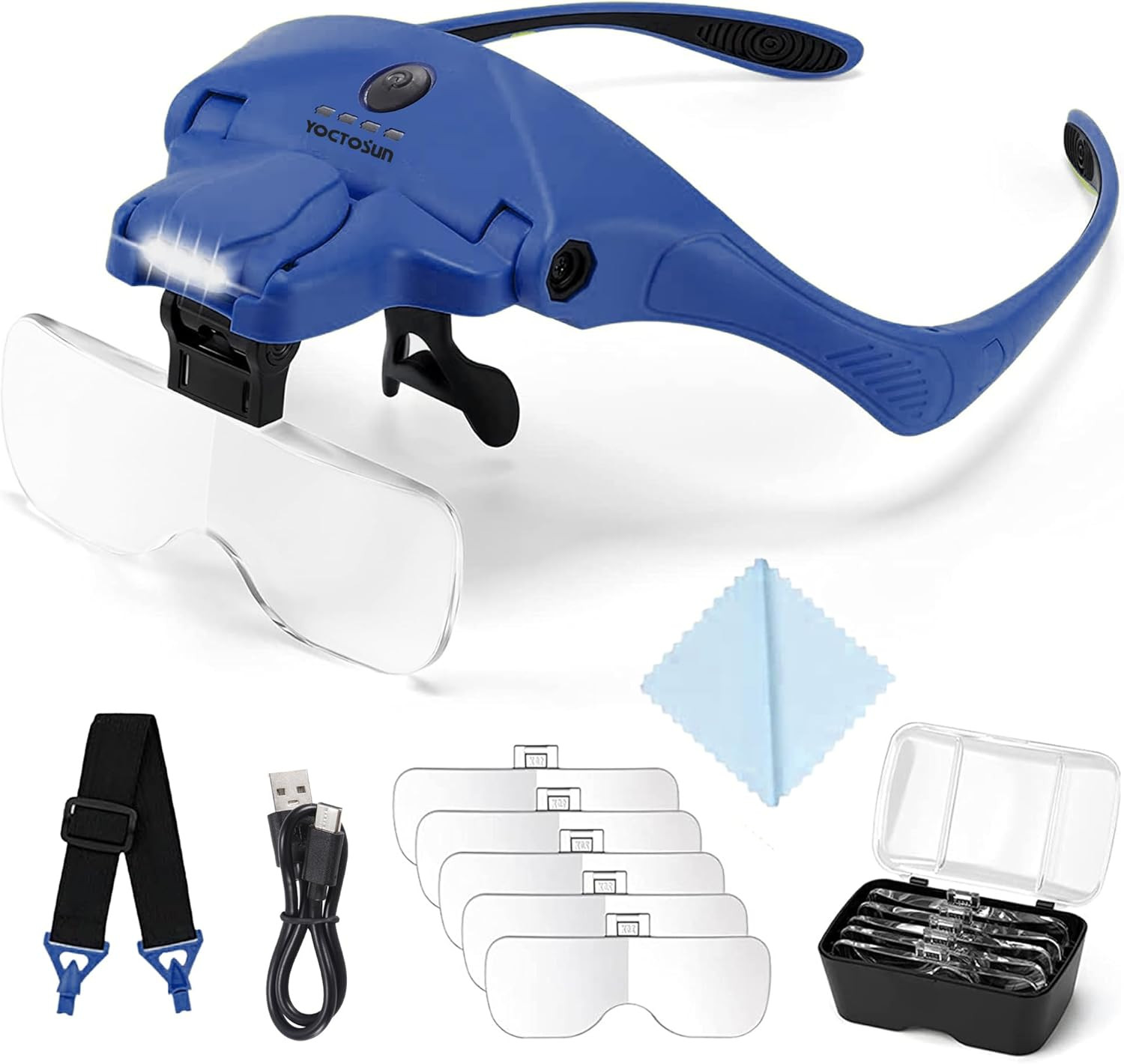 Magnifying Glasses with Light for Close Work Head Magnifier with 4 ...