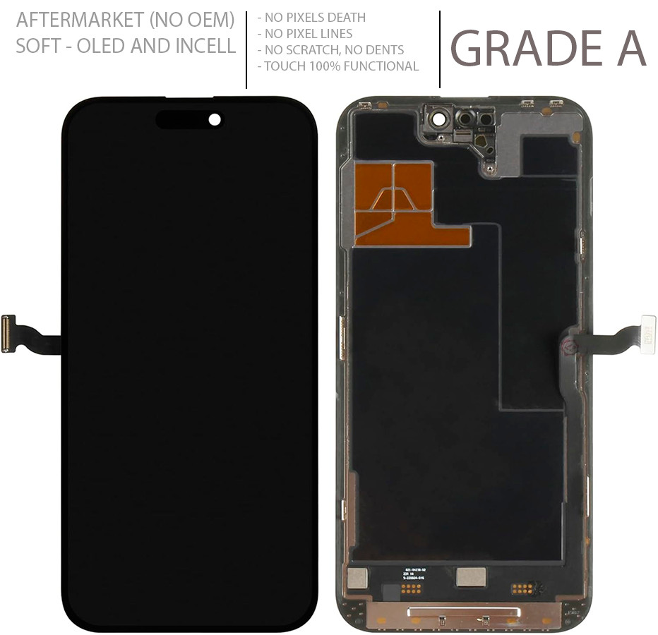 iPhone Screens Replacement 13–16 series SoftOLED & Incell Grading Options