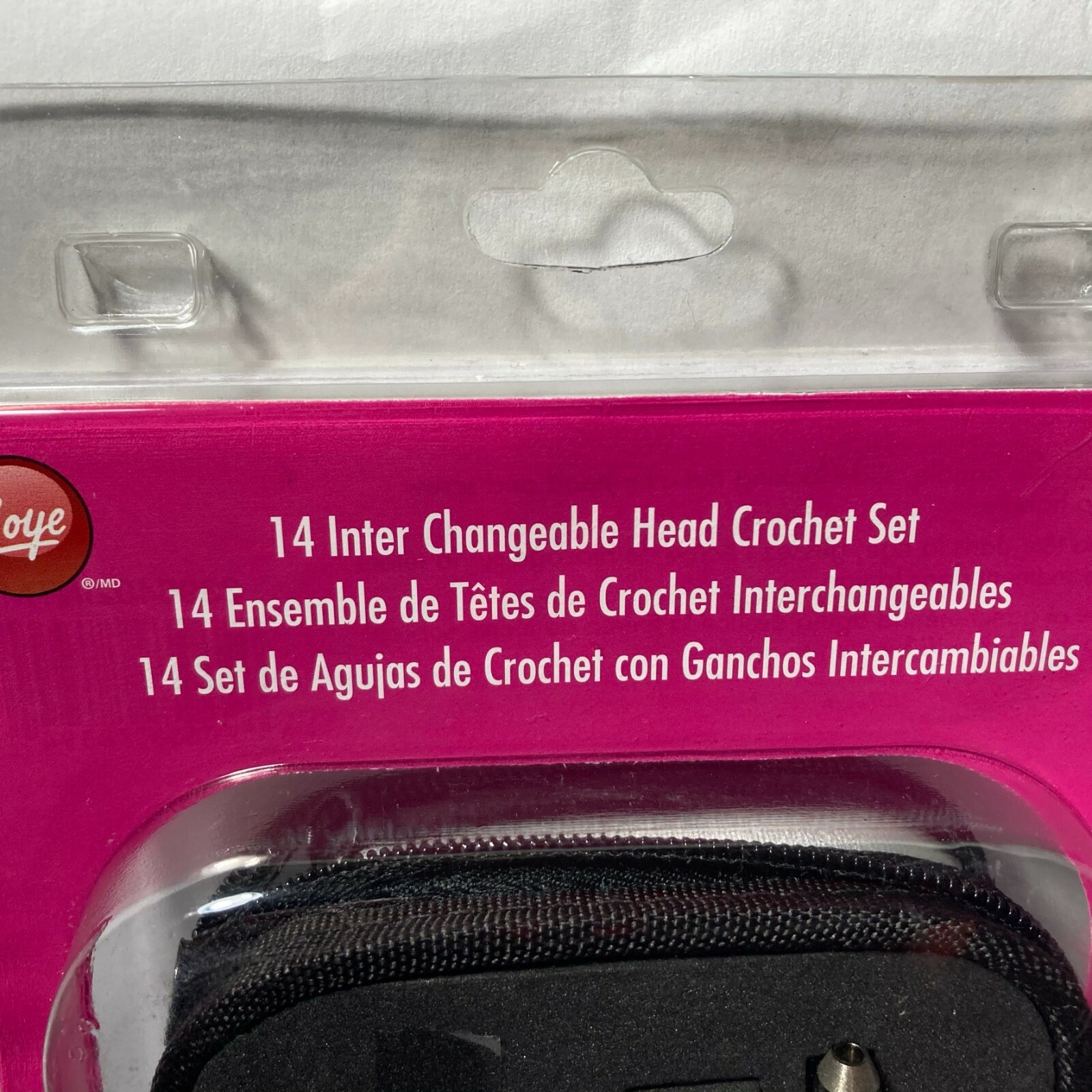 Boye Interchangeable Head Crochet Steel Hook Set Sizes 1 - 14 Zipper Case