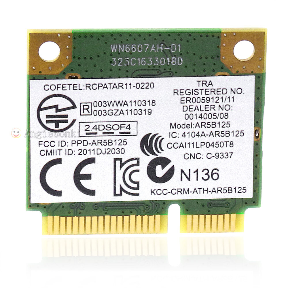 Atheros AR5B125 AR9485 Dell DW1506 Half Mini Pcie WiFi Card MNRG4 MXX0D
