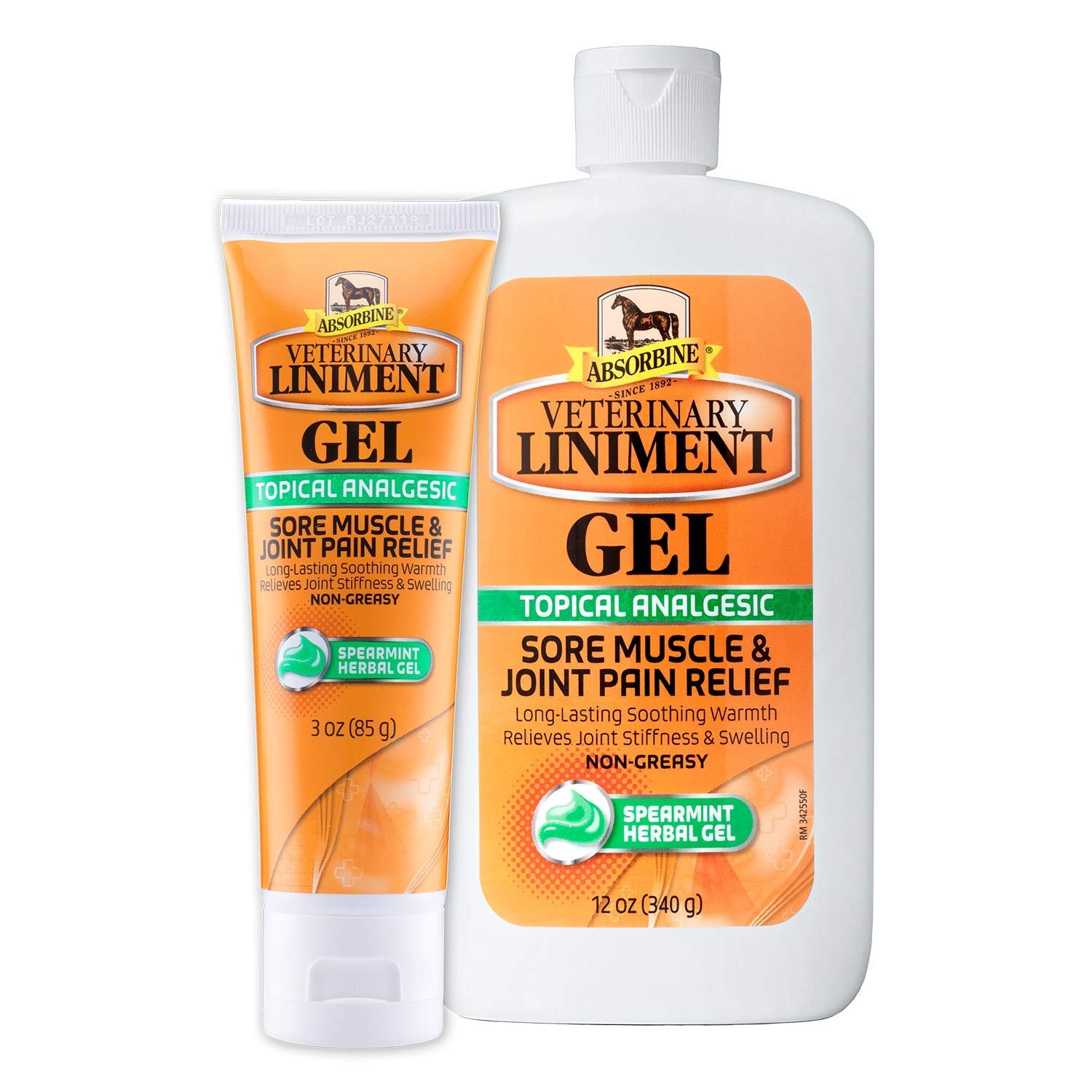 Veterinary Liniment Gel Topical Menthol Pain Relief 15 oz Combo
