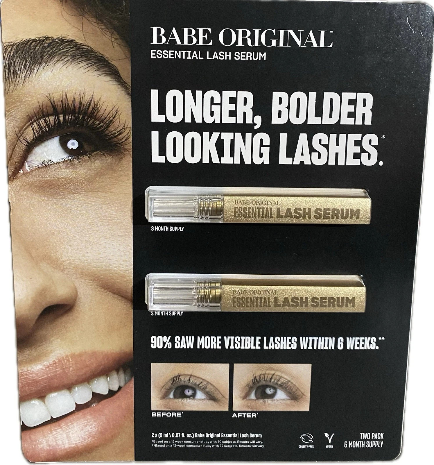 Babeoriginal Essential Lash Serum, 0.07 fl oz, 2-pack 6 Months Supply 1710203