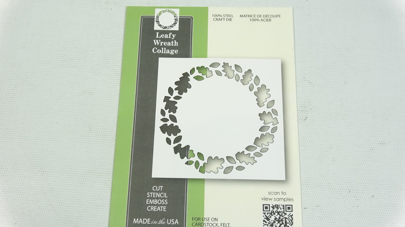 2017 Poppystamps Steel Craft Die Leafy Wreath Collage 1952