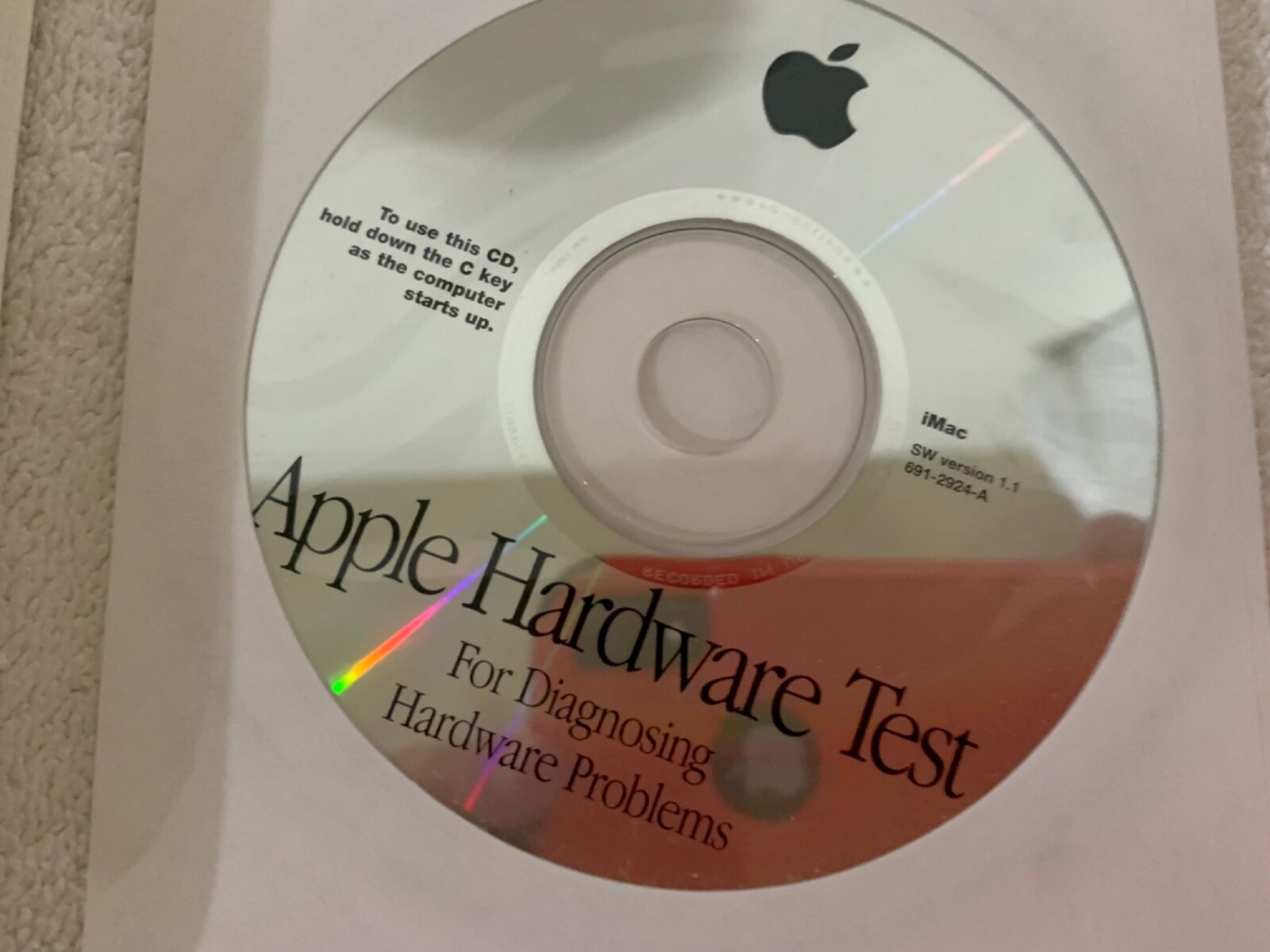 Apple iMac Software Install & Restore Discs, i Movies 2, i Work 9, Hardware Test