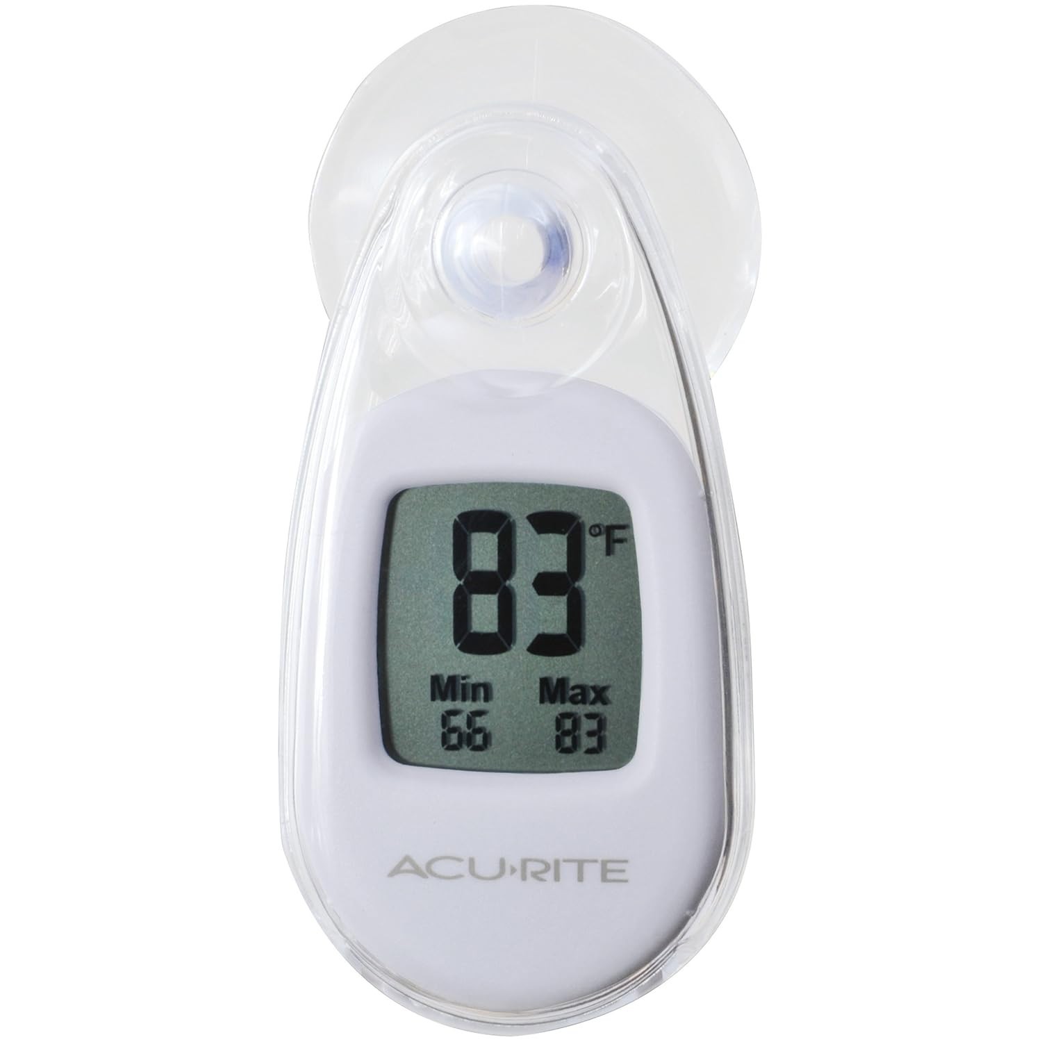 AcuRite Digital Window Thermometer, Suction Cup Thermometer, White