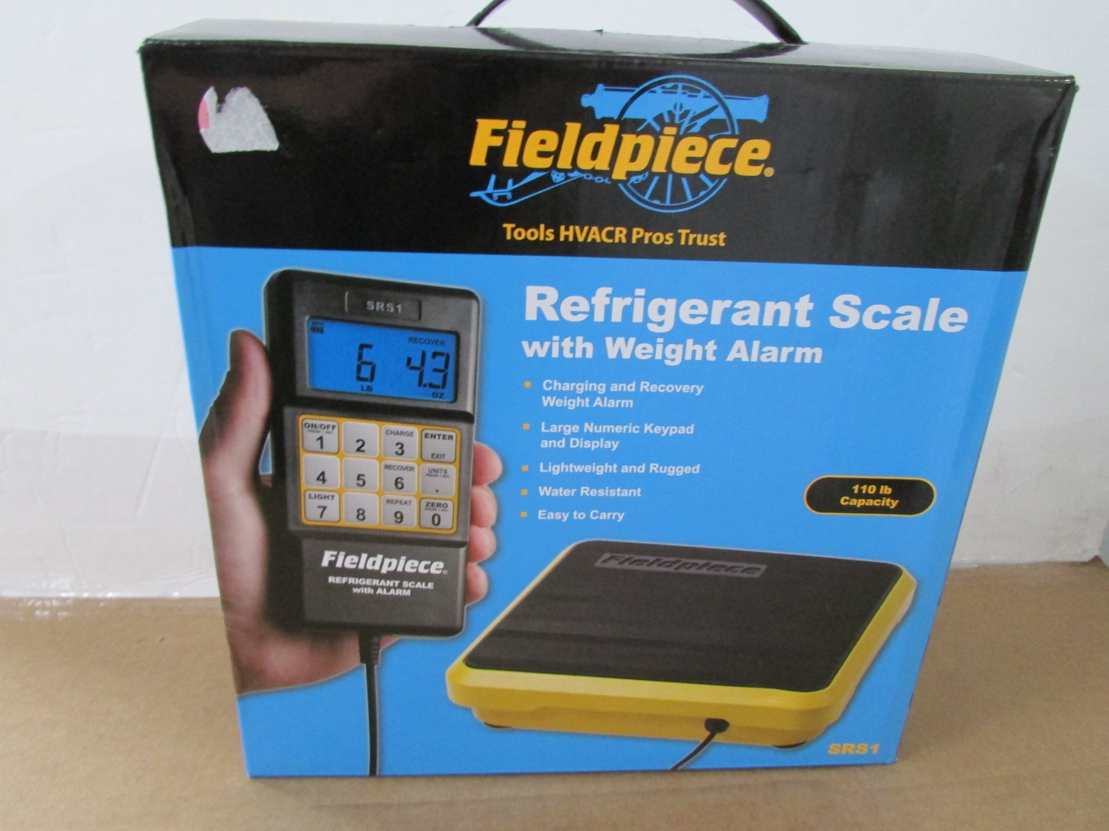 Fieldpiece Refrigerant Scale 110 lb Digital Display Weight Alarm Case SRS1 *NEW*