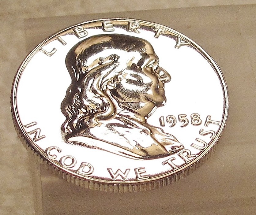 1958 Gem  Proof  Franklin  EYE CANDY " Blazing  Original  Luster "  #725 ~ 2