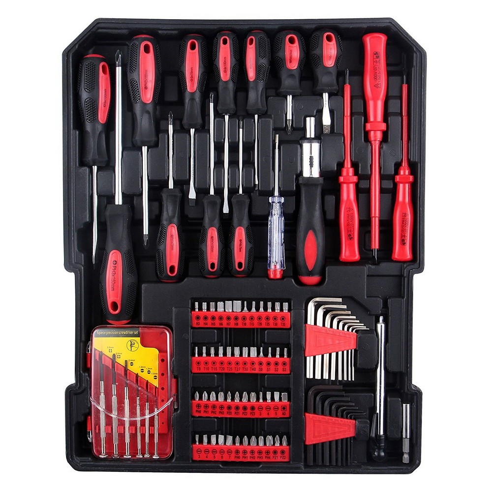 799Pcs Tool Set Silver Aluminum Trolley Storage Case