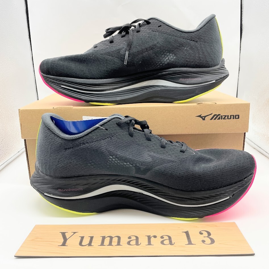 Mizuno Wave Rebellion Flash 2 Black Pink Yellow width 2E J1GC243652 Men's Size