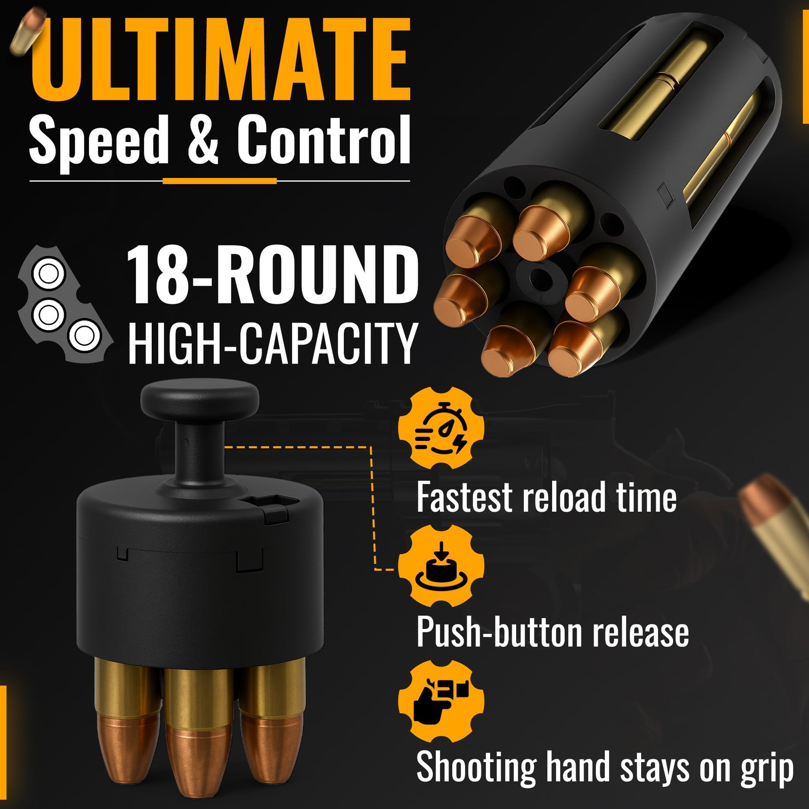 RevIndustries 38 Special Speed Loader - 357 Magnum .38/.357, Black