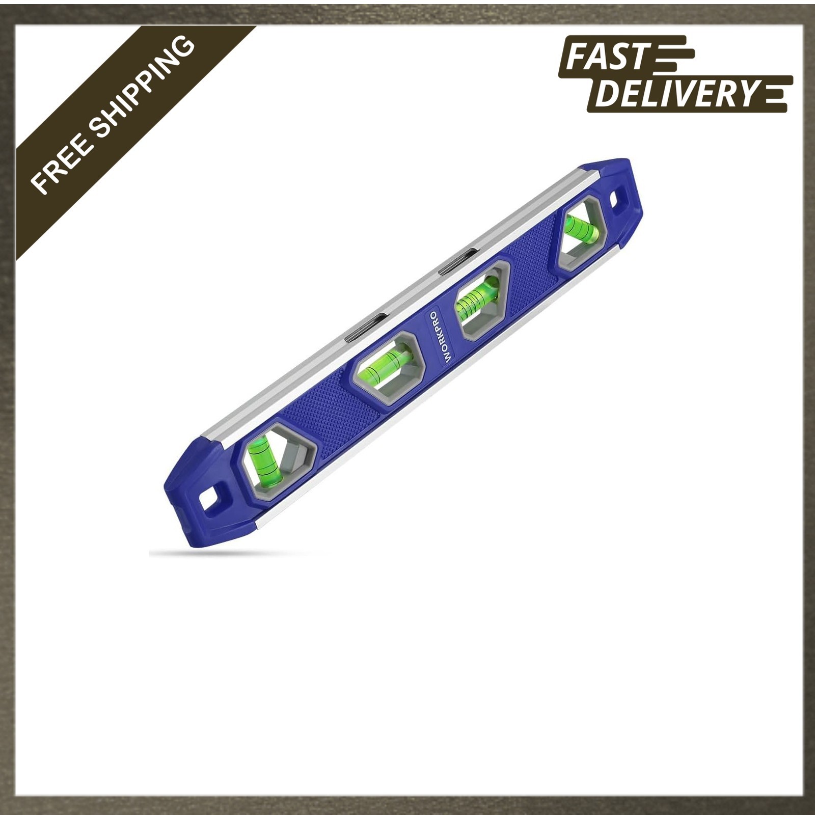 Workpro 12 Inch Magnetic Torpedo Level Aluminum Reinforced Plumbing Level with 4