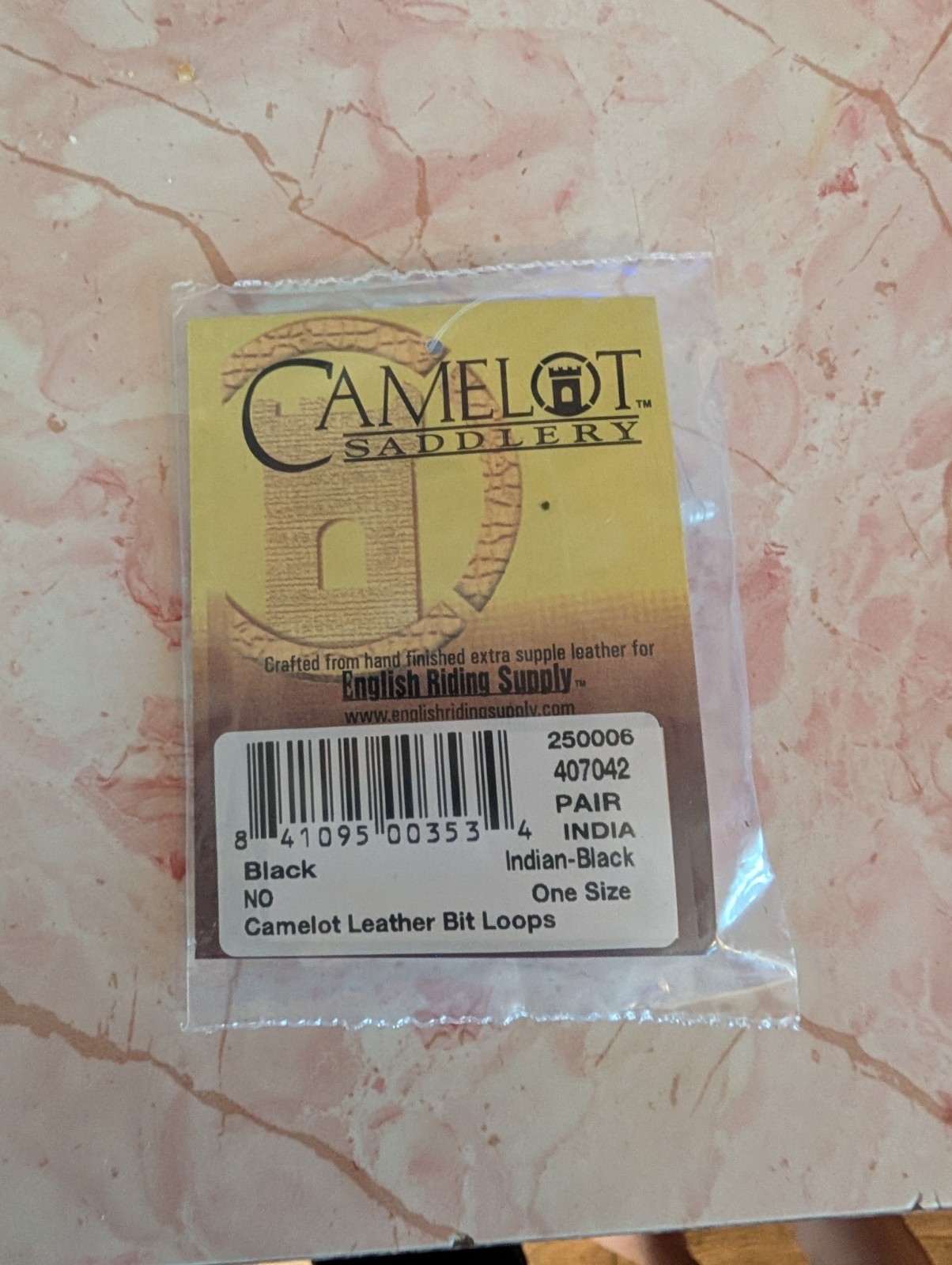 Camelot Saddlery Leather Bit Loops Black
