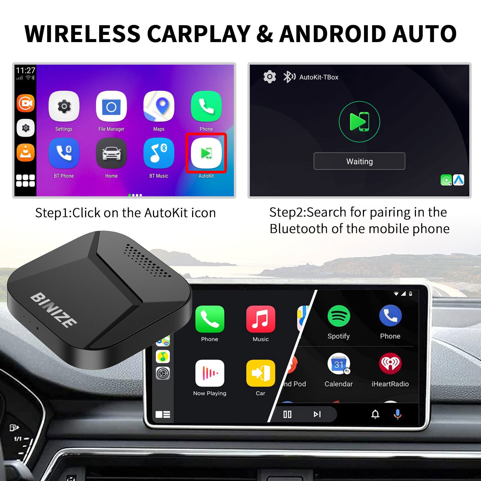 Android11 CarPlay Ai Box Wireless CarPlay Android Auto Adapter Youtube Netflix