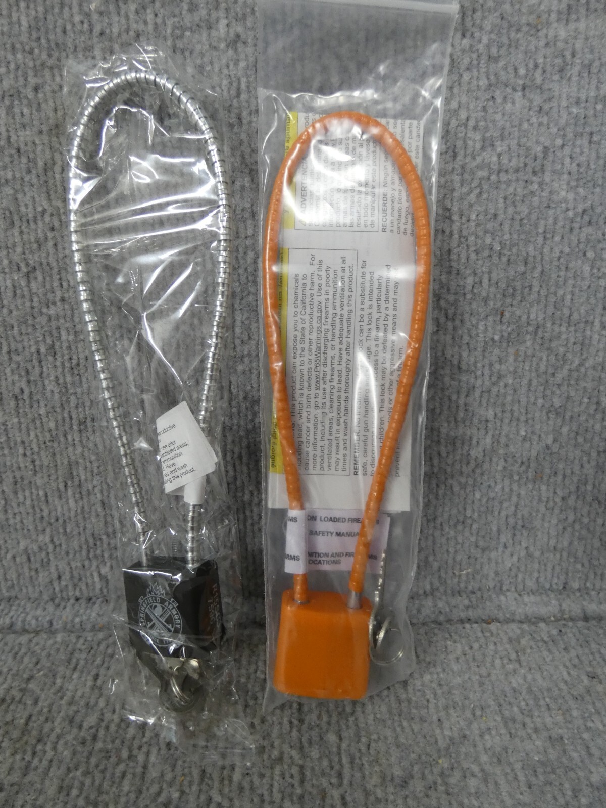 PAIR PISTOL GUN LOCKS SPRINGFIELD REGAL CABLE LOCK