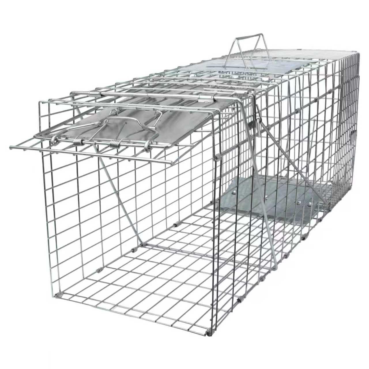 32" Live Animal Cage Trap, Heavy Duty Folding Raccoon Traps, Humane Cat Trap ...