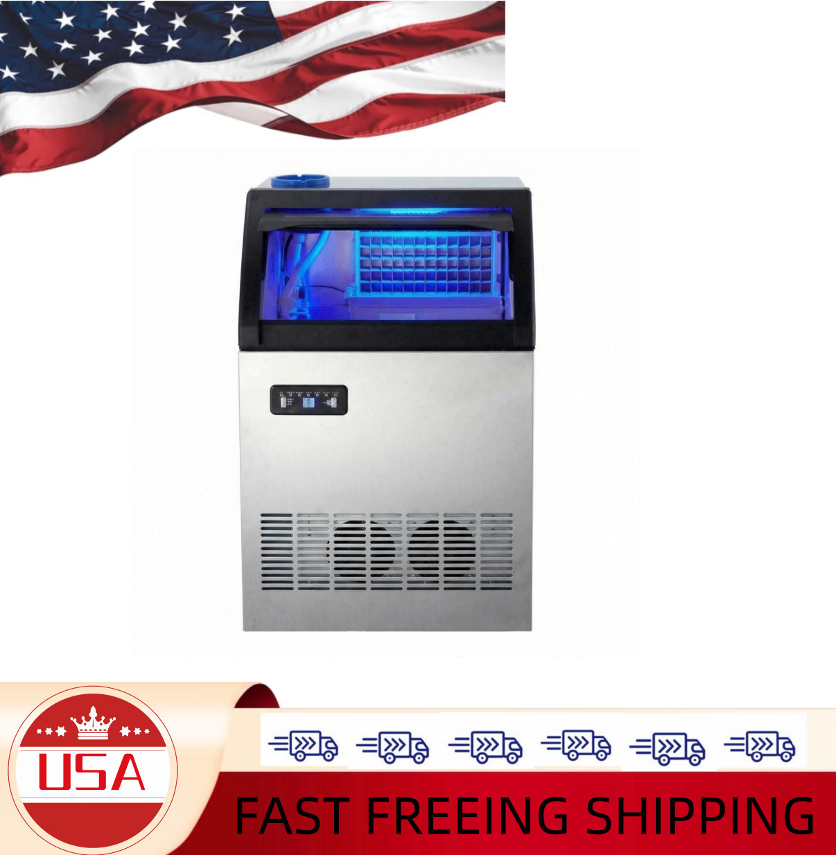Commercial Ice Maker Machine 155 lbs/24H, Under Counter Ice Machine with 33 lbs