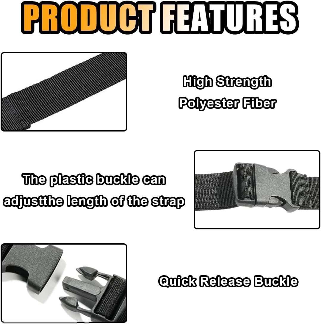 39 Inch Car Battery Tie down Strap, Auto Battery Adjustable Buckle Strap 1/2 Pcs