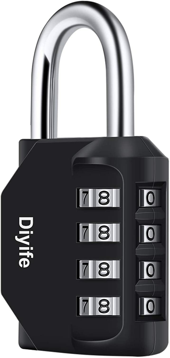 Combination Padlock, Diyife 4 Digit Locker Weatherproof Lock Outdoor