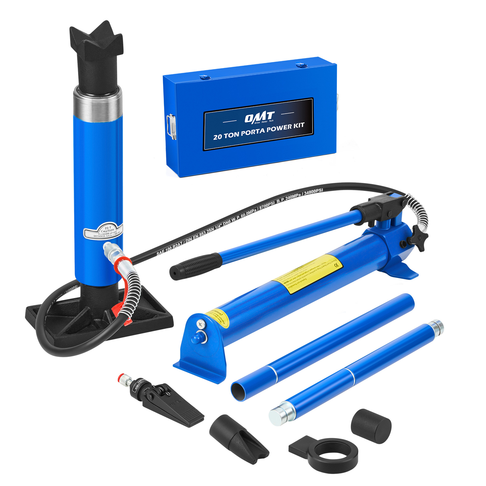 OMT 6/12/20 Ton Hydraulic Porta Power Jack Air Pump Lift Ram Body Frame Kit NEW