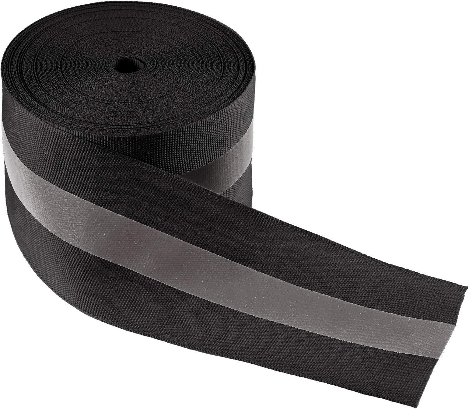 Reflective Ribbon Sew on Tape High Visibility 2” X 50 Ft Nylon Silver Florescent