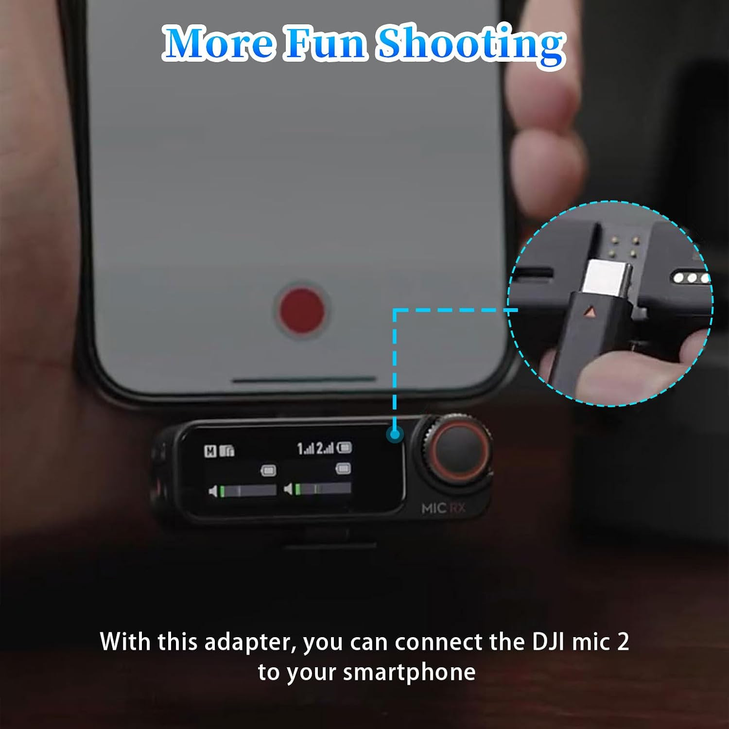 Replacement for DJI Mic 2 Type-C Adapter, Wireless Microphone Receiver