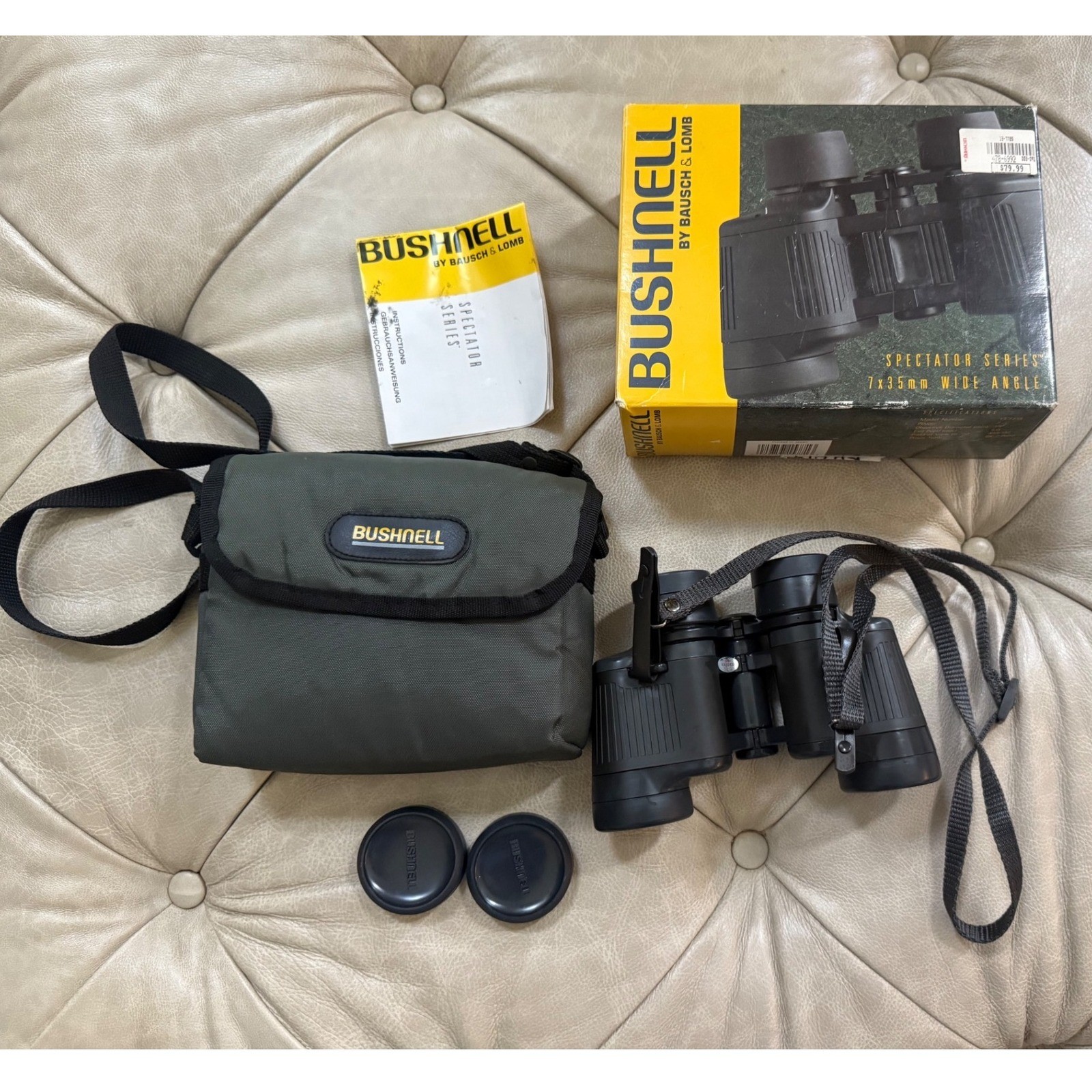 Lechmere VTG Bushnell Spectator Series 7x35mm Wide Angle Binoculars Case & Box
