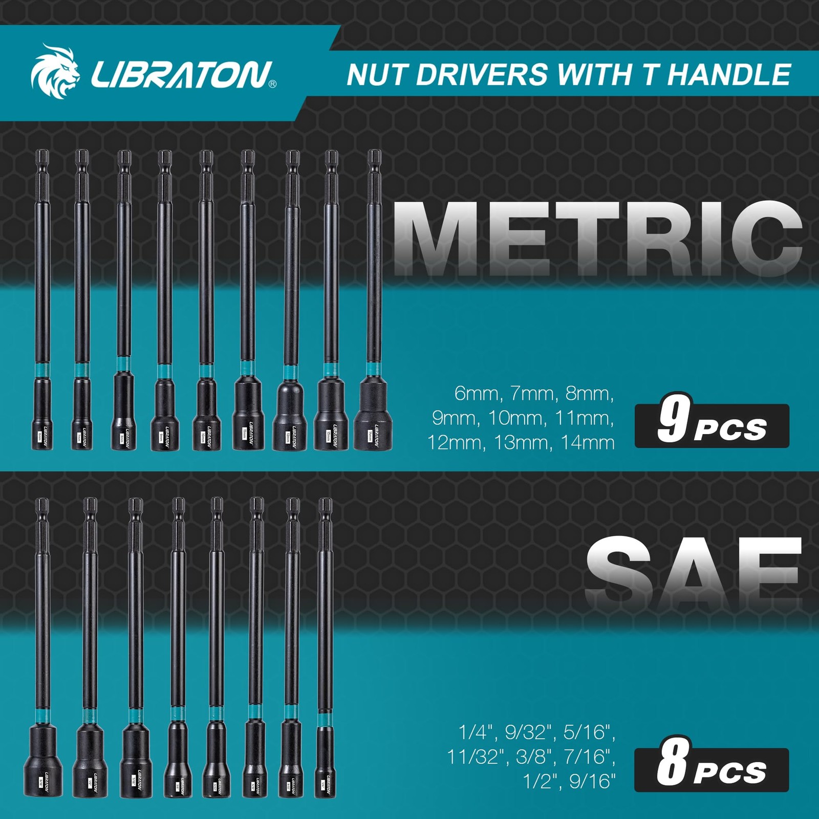 LIBRATON 27PCS Magnetic Nut Driver Set with Ratcheting T Handle, Driver...
