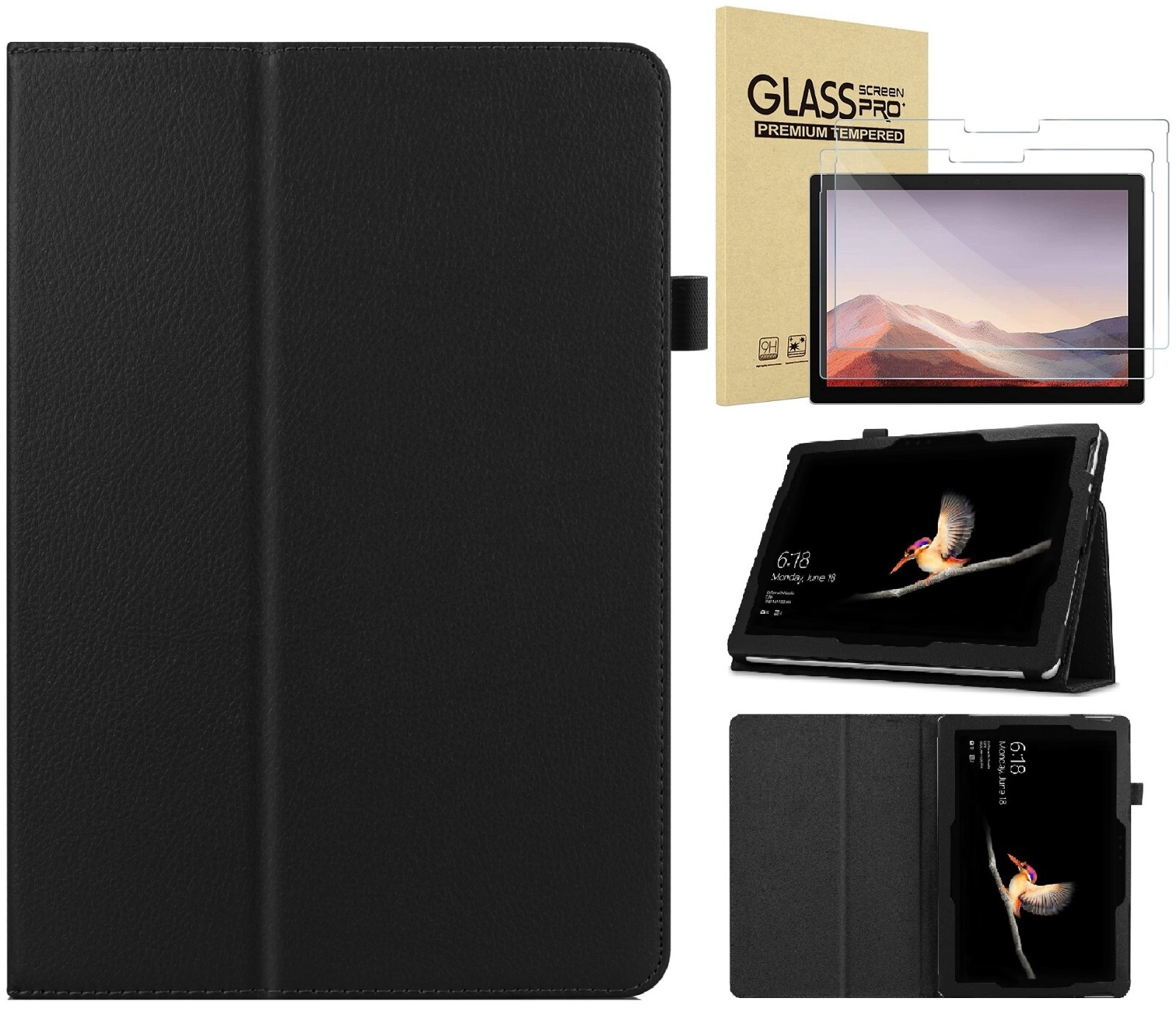 Folio Stand Cover Case For Microsoft Surface Pro 8/Pro 7/Pro 6/Surface Go 4/Go 3