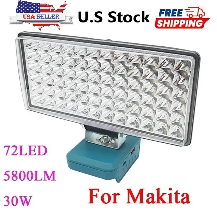 72 Bead Car LED Work Light Flashlight Torch For Makita 18V 20V Li-ion Battery
