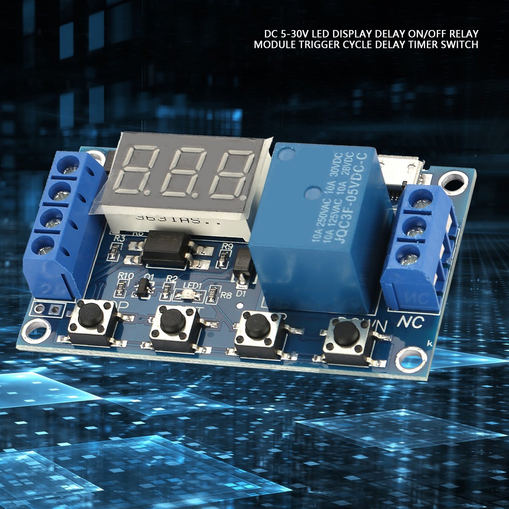 DC 5-30V LED Display Delay On/Off Relay Module Trigger Cycle Delay Timer Switch❀