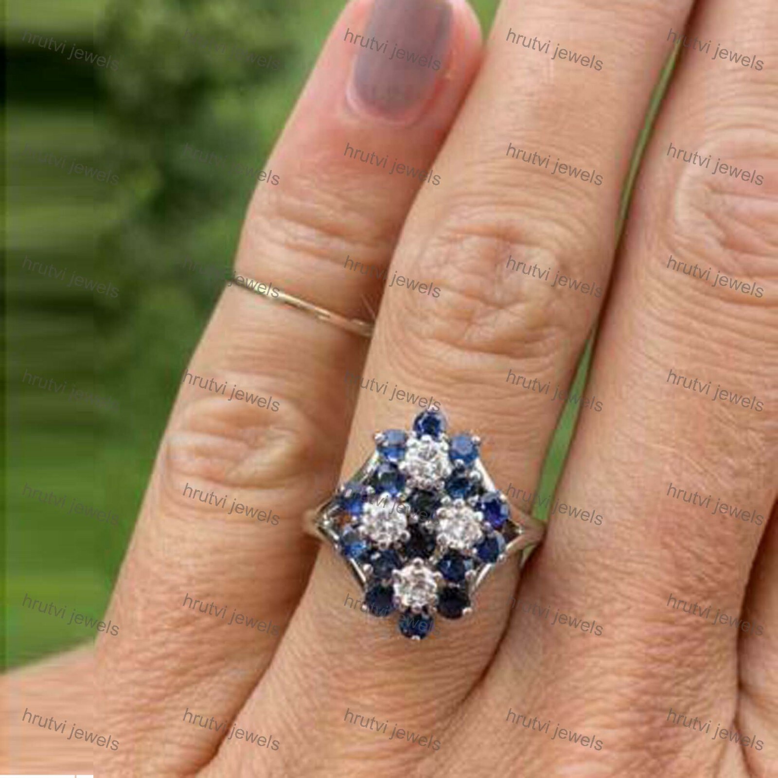 Split Shank Engagement Simulated Sapphire Ring White Gold Plated Silver 2.30 Ct