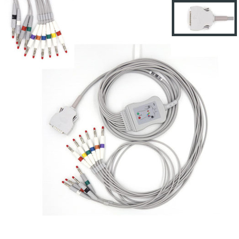 10-lead ECG/EKG Cable AHA/Clip Banana 4.0 plug 3m Fit For Mortara ELI 10,150,250