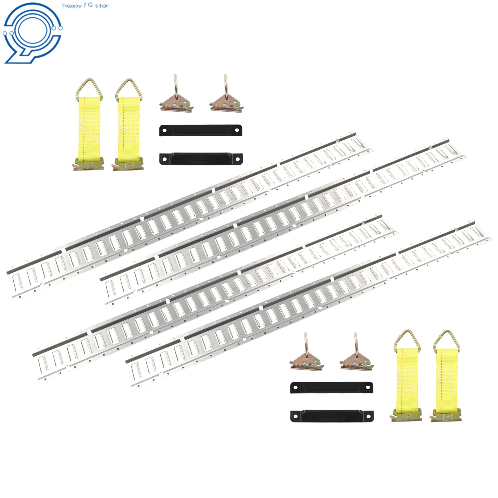 4pcs 5' E Track Rails 4 O Rings 4 Rope Tie Offs 4 End Caps for Enclosed Trailers