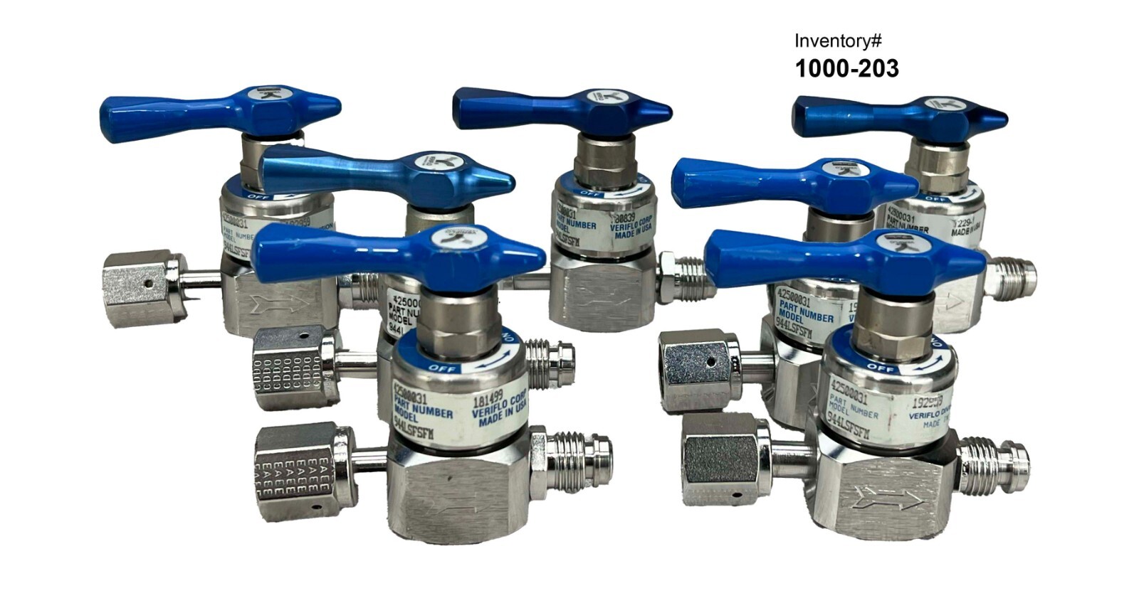 Veriflo 42500031 944LSFSFM Manual Stainless Steel Valve, lot of 7 *used working