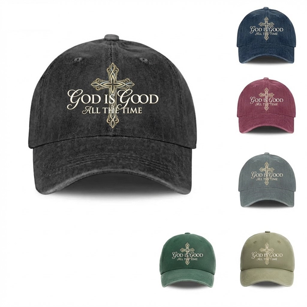 Christian Faith Cap GOD IS GOOD ALL THE TIME Vintage Washed Baseball Cap Unisex